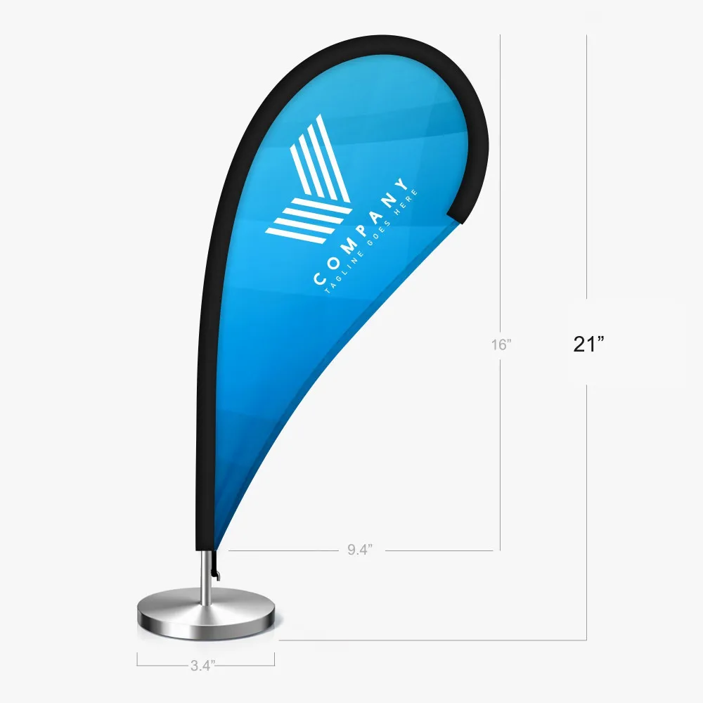 [B2S-FL08] Desktop Teardrop Flag (Flag + Pole + Desktop Base)