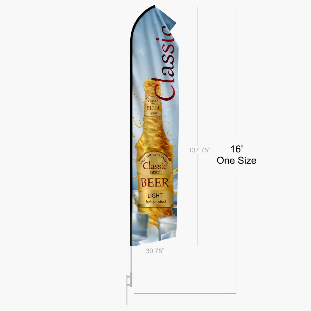 [B2S-FL05-FP-S1] Econo Feather Flag (Flag + Pole, Single Sided Print Thru)